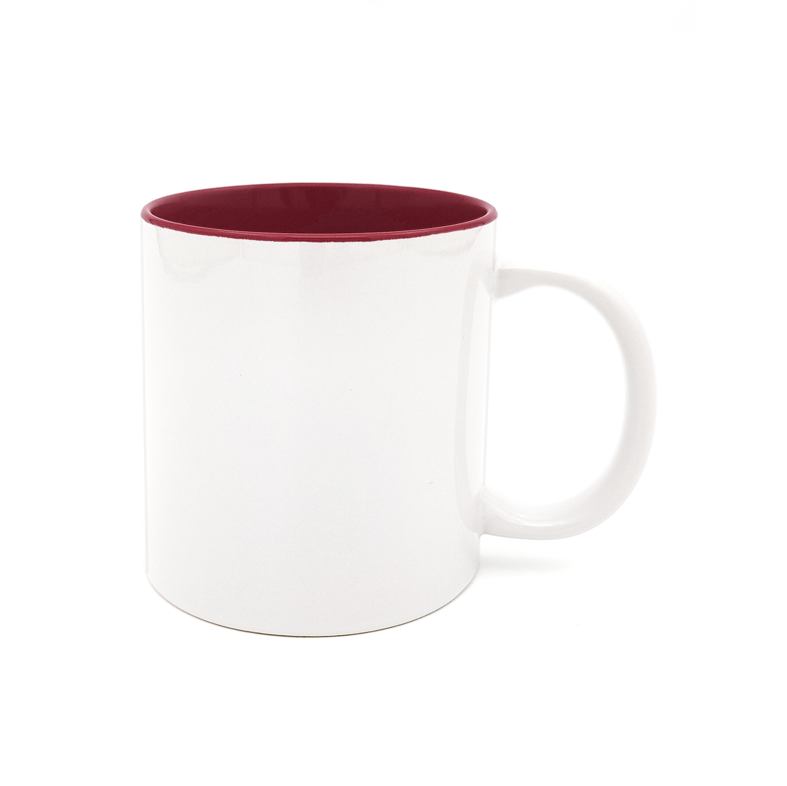 Gekleurde mok met bordeaux binnenkant met gepersonaliseerde print